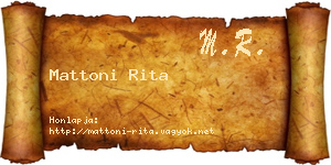 Mattoni Rita névjegykártya